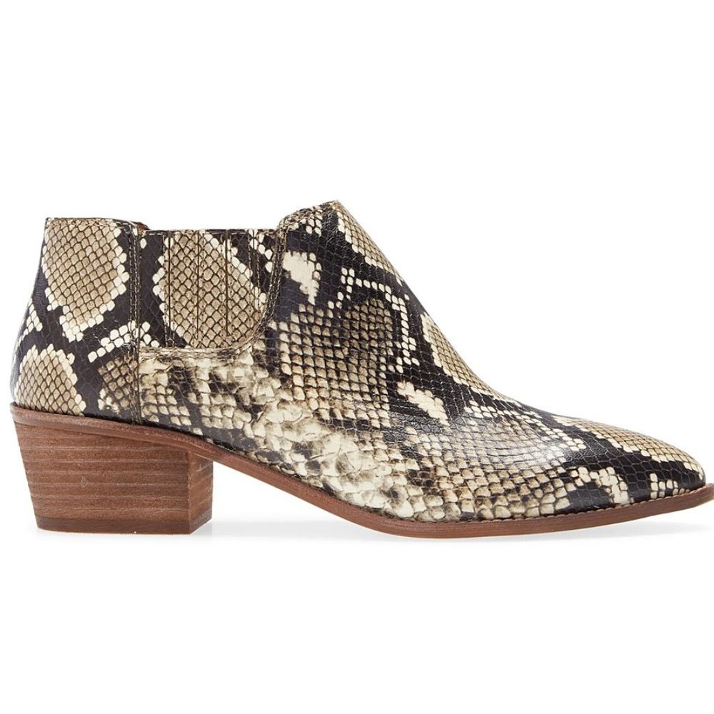 MADEWELL Snake Print Leather Chelsea Ankle Boot 9M